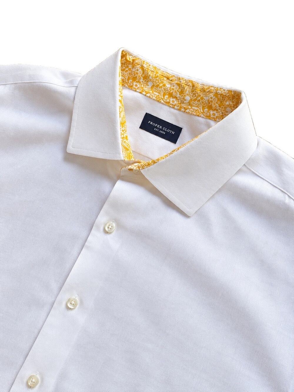 Proper Cloth Dress Shirt XL Weston White Pinpoint